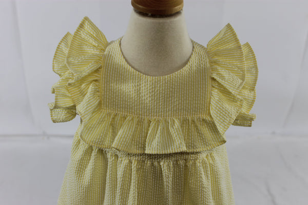 Mavora Dress - yellow stripe seer