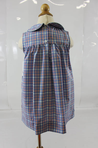 Adella Dress with Pocket - Aqua Blue Plaid