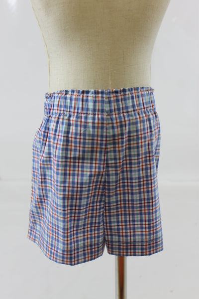 Peter Boy Short Set - Aqua Blue Plaid