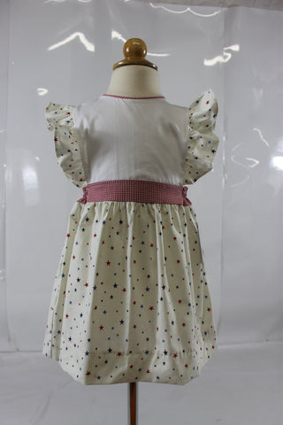 Elizabeth Dress - Blue Red Stars