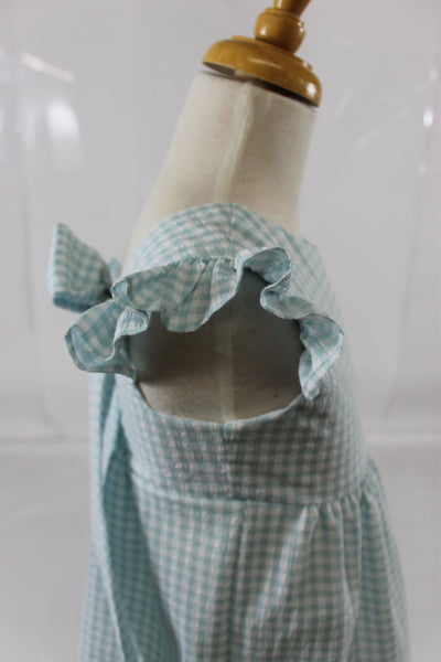 Florence Dress - Blue Check Seer