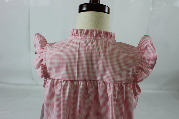 Nancy Top with Angel - Pink Gingham