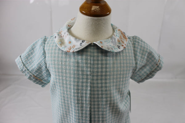 Diaper Boy Bloomer Set - Blue Check Seer