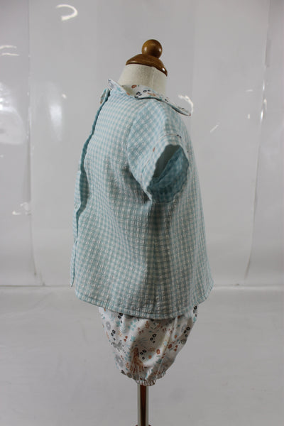 Diaper Boy Bloomer Set - Blue Check Seer