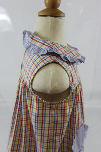 Adella Dress with Pocket - Multi Bright Plaid