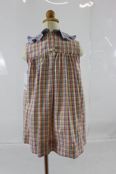 Adella Dress with Pocket - Multi Bright Plaid