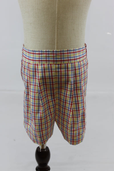 Peter Boy Short Set  - Multi Bright Plaid