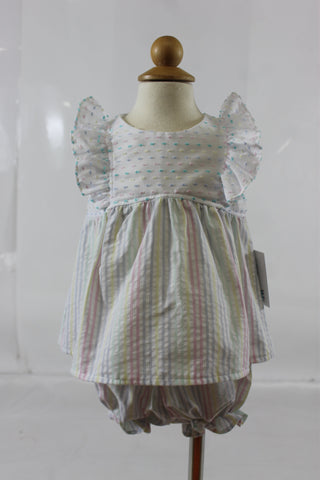 Brook Girl Bloomer Set - Pastel Stripe