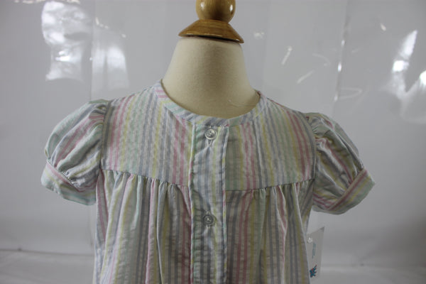 Clara Dress with Pipe - Pastel Stripe