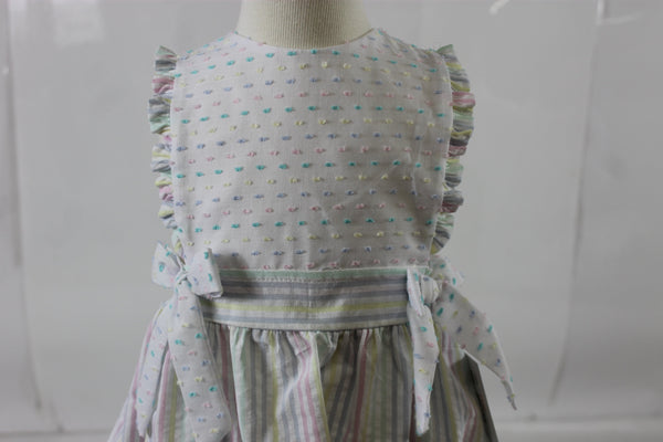 Elizabeth Bubble with Bow - Pastel Stripe