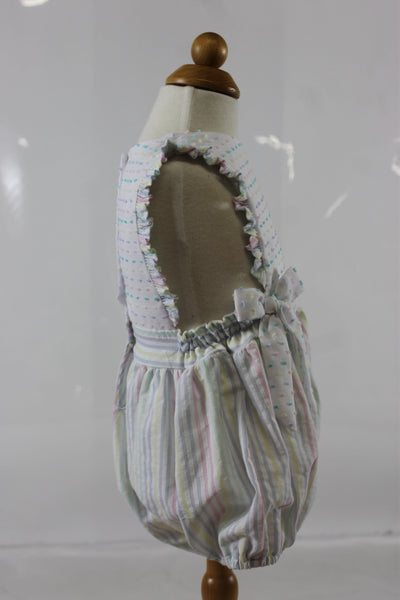 Elizabeth Bubble with Bow - Pastel Stripe