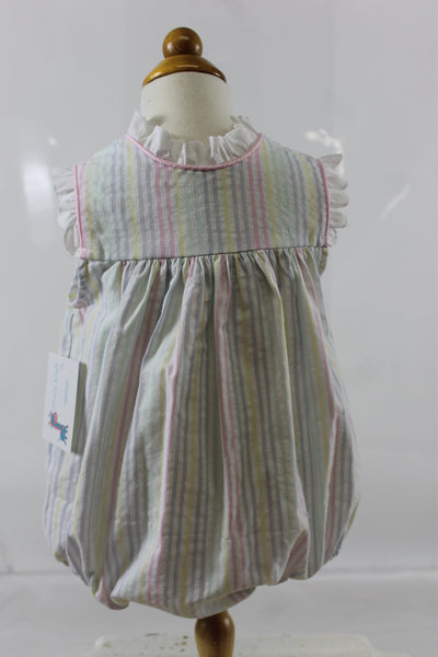 Haley Bubble with Lace - Pastel Stripe