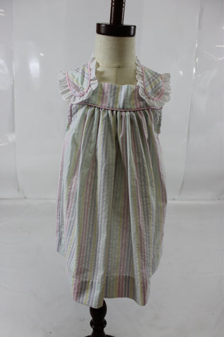 Haley Dress with Lace - Pastel Stripe