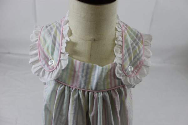 Haley Dress with Lace - Pastel Stripe