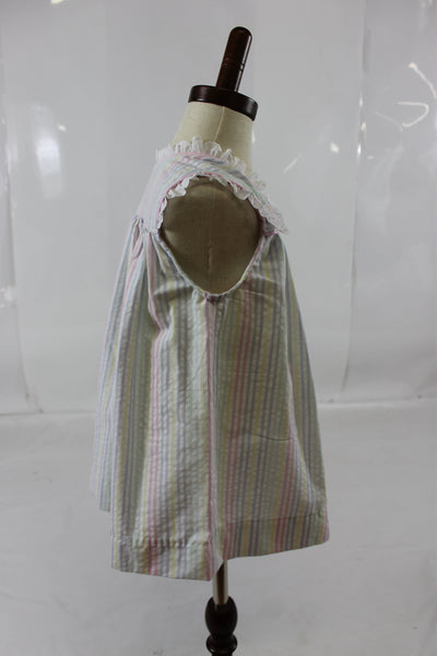 Haley Dress with Lace - Pastel Stripe