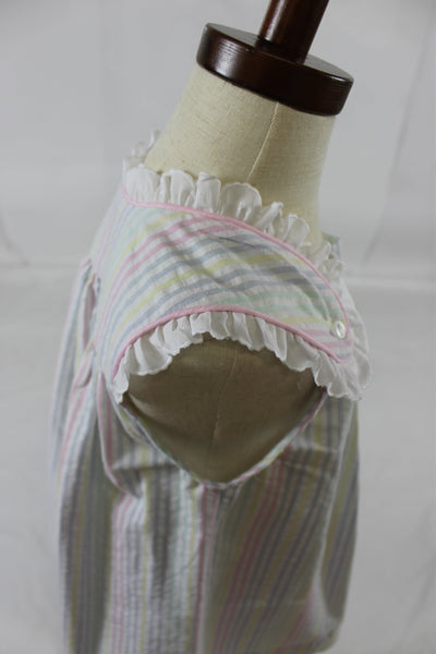 Haley Dress with Lace - Pastel Stripe