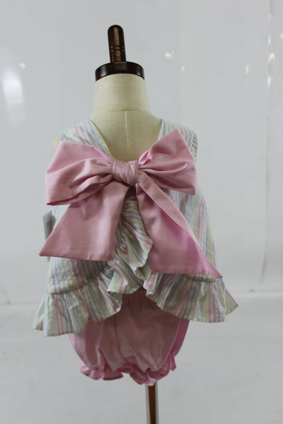 Olivia Bloomer Set - Pastel Stripe