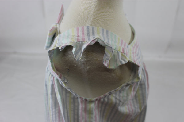 Perry top with ties Band Short - Pastel Stripe