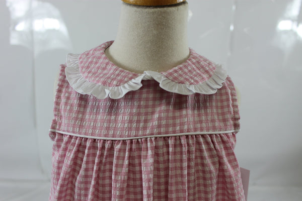 Adella Dress with Pocket - Pink Check Seer