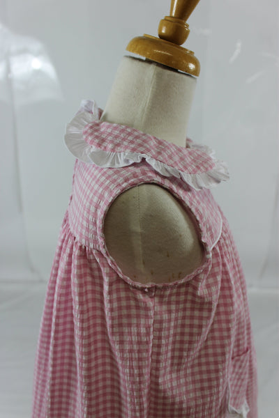 Adella Dress with Pocket - Pink Check Seer