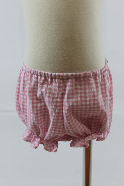 Caroline Bloomer Set - Pink Check Seer