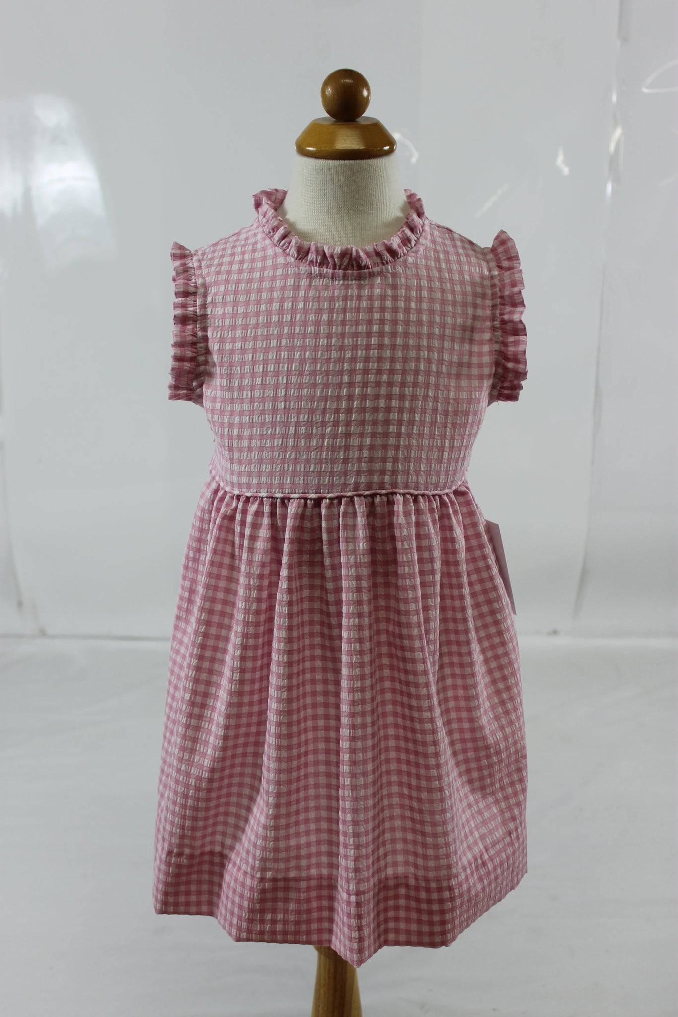 Laura Dress - Pink Check Seer