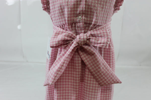 Laura Dress - Pink Check Seer