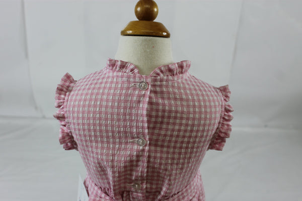 Laura Dress - Pink Check Seer