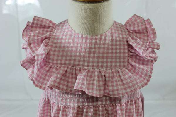Movora Dress with Angel - Pink Check Seer