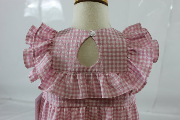 Movora Dress with Angel - Pink Check Seer