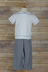 Anderson Boy Set White - navy check