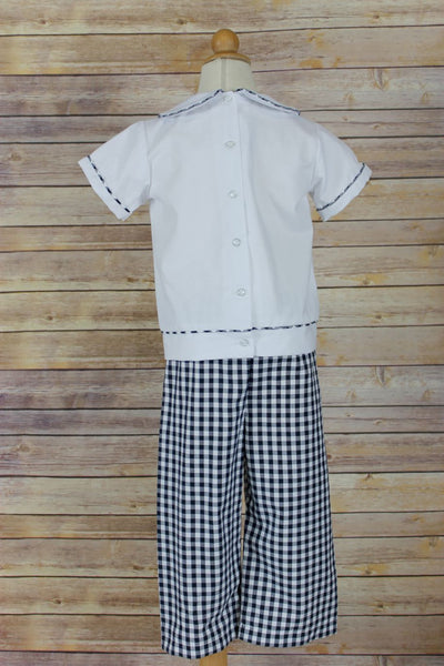 Anderson Boy Set White - navy check