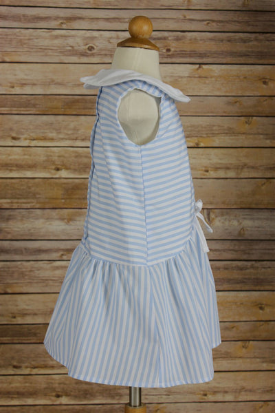 Drop waist Dress - Blue Stripe