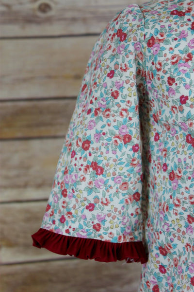 Jenny Dress with Bow - Rasberry Floral