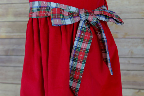 Highwaist Dress - Red Corduroy