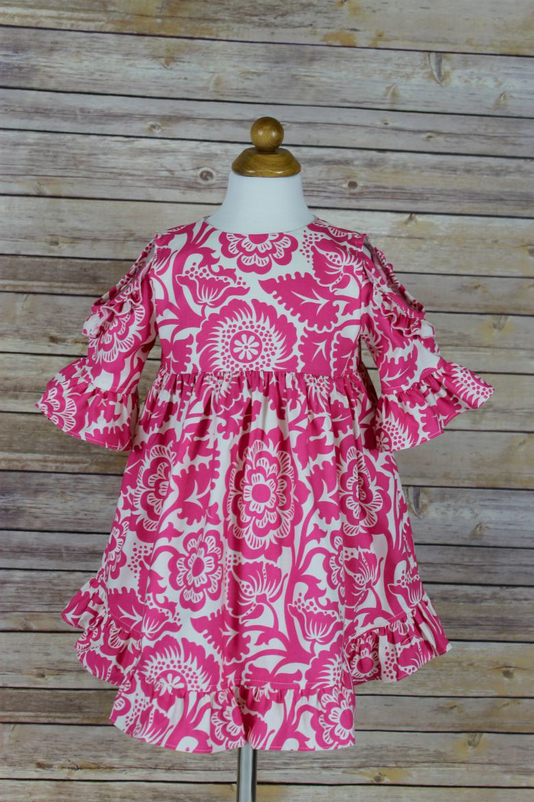 Hannah Dress - Hotpink Floral