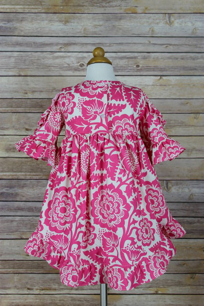 Hannah Dress - Hotpink Floral