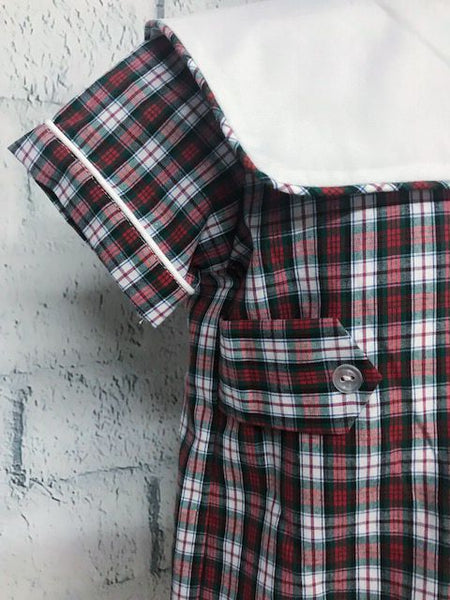 Bill Romper - Red Plaid - Anvy Kid